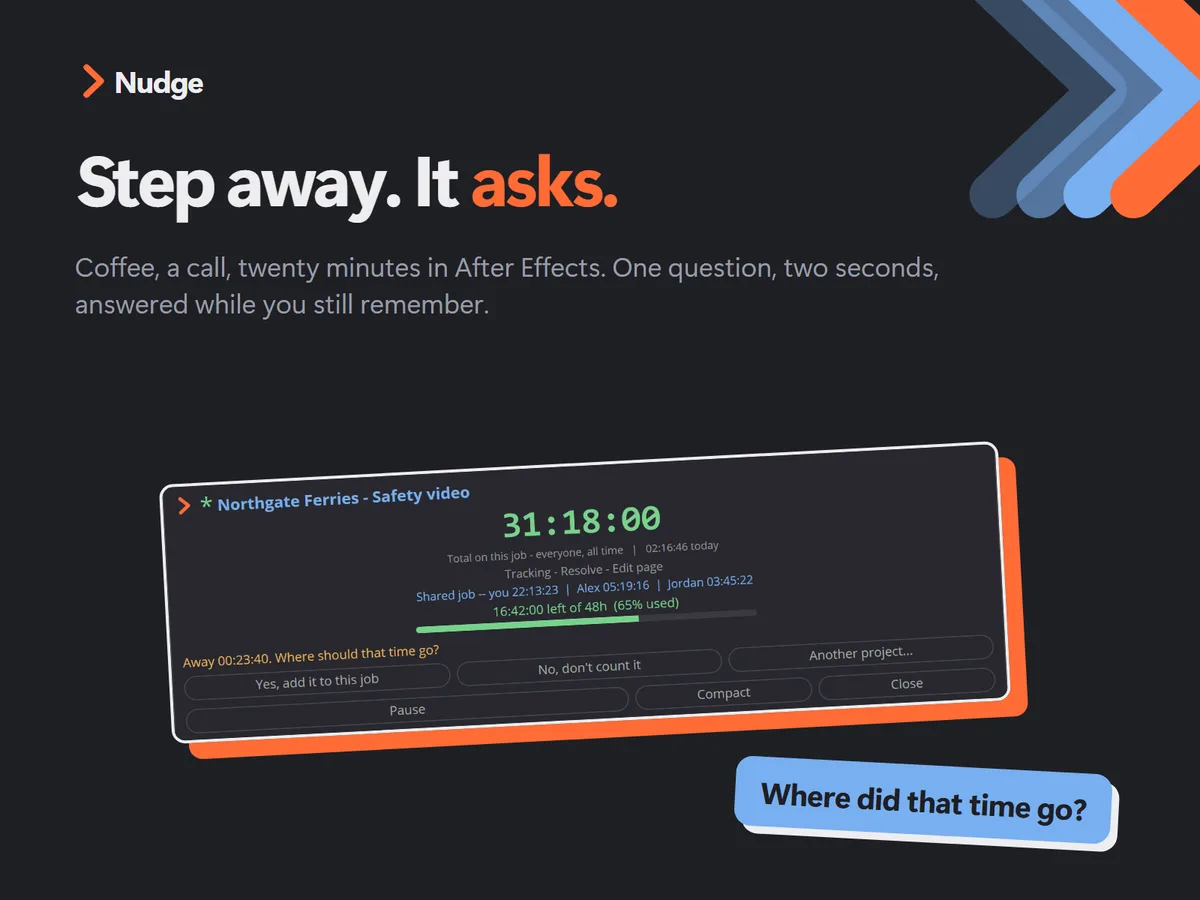 Nudge asking what you were doing